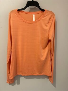 Fabletics Long-Sleeve Crew Neck Top in Peach